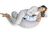Sei Design Coussin d'allaitement 170 x 30 cm Garnissage : billes de fibres 3-D certifiées sans substances nocives Öko-Tex. Housse avec fermeture éclair et broderie de qualité supérieure. Idéal pour les déplacements Taup