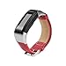 Produktbild 2019 Neueste!Glowjoy Ersatzbänder Kompatibel mit Garmin VIVOsmart HR,Glattleder Unisex Lederarmband Minimalistisches Design Echtleder Uhrenarmband Rindsleder Armband Sportarmband Zubehör (Rosa)