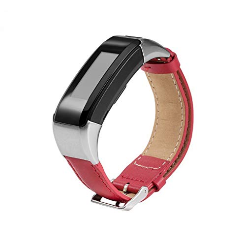 Preisvergleich Produktbild 2019 Neueste!Glowjoy Ersatzbänder Kompatibel mit Garmin VIVOsmart HR,Glattleder Unisex Lederarmband Minimalistisches Design Echtleder Uhrenarmband Rindsleder Armband Sportarmband Zubehör (Rosa)