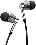 1MORE Triple Driver In-Ear Headphones (Earphones/Earbuds/Headset) with Apple iOS and Android Compatible Microphone and Remote (Silver)