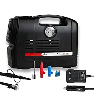 PARCO Rechargeable Tyre Inflators - 12V DC Cordless Air Pump for Car and Bike with Auto Shut Off (Black)