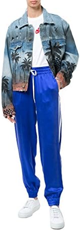 AMIRI Women's Wbsltjogbwh Blue Silk Joggers