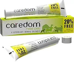 Caredom Heal Pet | Veterinary Herbal Ointment | for All Types of Wounds | Burns | Cuts | Skin Problems| & F.M.D. Lesions - for All Pets | 60grm| Pack of 2