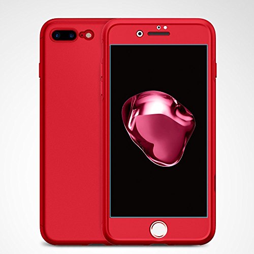 Spigen Funda iPhone 7 Plus Thin Fit 360 360 Grados Integral Para Ambas Caras y la pantalla de vidrio templado -Rojo Spigen Funda iPhone 7 Plus Thin Fit 360 360 Grados Integral Para Ambas Caras y la pantalla de vidrio templado -Rojo
