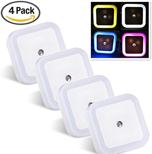 (4 Pack) CDQ 0.5W LED Night Light Lamp with Automatic Dusk to Dawn Sensor Kids Living Room Hallway Night Light as Guide Light to Find Way in Darkness,White