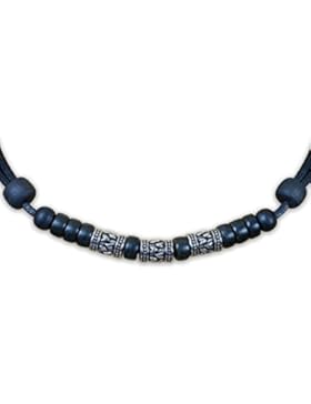 HANA LIMA ® Lederkette mit Edelstahlperlen Surferkette Halskette Herrenkette