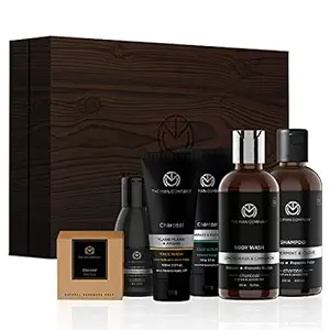 The Man Company Charcoal Grooming Kit By The Man Company (Body Wash, Shampoo, Face Scrub, Face Wash, Cleansing Gel, Soap Bar) Set of 6 | Made in India