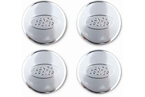 NIRBO Lot de 4 Capuchons de moyeu Central de Roue de Voiture chromés 62 mm pour Land Rover SV Freelander Discovery Defender Range Rover Evoque Sport, Garniture d'insigne d'autocollant de Pneu,F