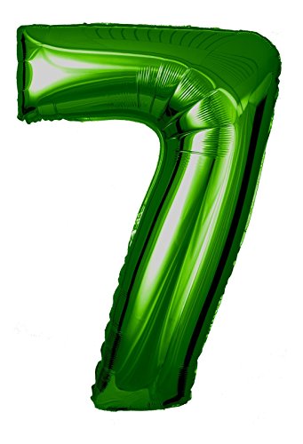 Folienballon Zahl 7 Grün - Riesenzahl XXL Ballon Für Luft Und Helium Zum Geburtstag, Hochzeit, Party, Dekoration
