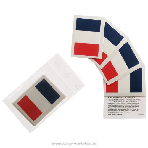 5 x Frankreich Tattoo Fan Fahnen Set – WM 2018 France temporary tattoo Flag (5)