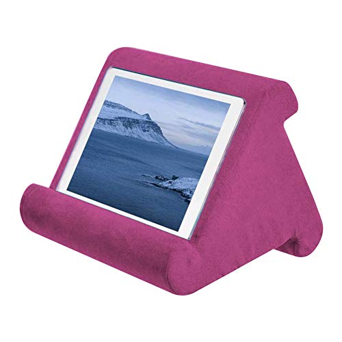 Cokeymove Support Universel pour Tablette pour Tablette iPad?Support pour Coussins Souples Multi-Angles pour lecteurs de Livres électroniques,Smartphones Livres,Magazines (Rose)