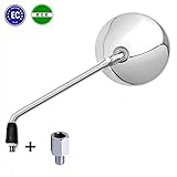 1 Motorrad Spiegel - mit Prüfzeichen - Universal für die linke oder rechte Seite + BISOMO Sticker