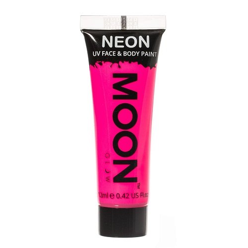 Moon Glow - Neon UV Face & Body Paint - 12ml Tubes (Intense Pink)