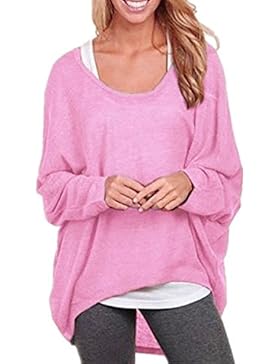 Flying Rabbit Damen Sexy Asymmetrisch Jumper Sweatshirt Pullover Bluse Oberteile Tops T-shirt