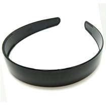 Damen Stirnband Mit Kettenglied-Design – Breites Alice Band In Schwarz, Glänzend