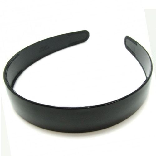2.5cm Wide Black Plastic Alice Band