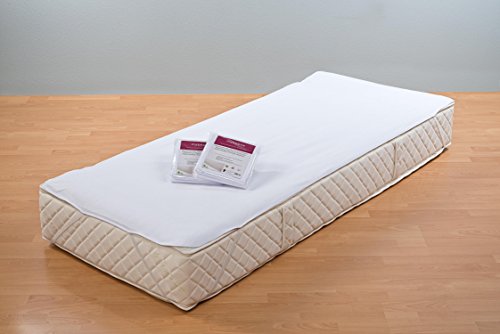 mybeene wasserdichter Matratzenschoner in verschiedenen Größen mit 4 Eckgummis | Frottee | atmungsaktiv | trocknergeeignet | geräuschlos | Matratzen-Auflage | Schonbezug | Inkontinenz | Frottee Oberseite | weiß - 5