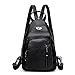 Produktbild DNC5UE Soft Leather Backpacks Women Vintage Rucksackss Female Backpack School Bag Daypack,black backpacks,L32cm W24cm Thk11cm