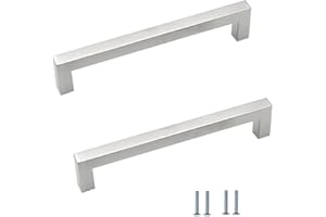 ANSIEDIO 2 Pack Cabinet Handles Stainless Steel Cupboard Handles Silver Kitchen Door Handles Furniture Drawer Knobs (Hole Center 160mm)