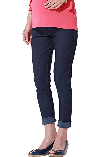 Sweet Mommy Stretchy Skinny Leg Maternity Coloured Trouser SP4029 NVDENIML