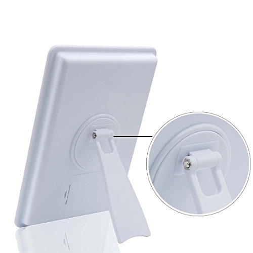 MILKIRAY 16 LED 180° Kosmetikspiegel Beleuchtung durch Dimmbar Touch Schalter Make up Spiegel Tischspiegel Standspiegel (Weiß) - 7