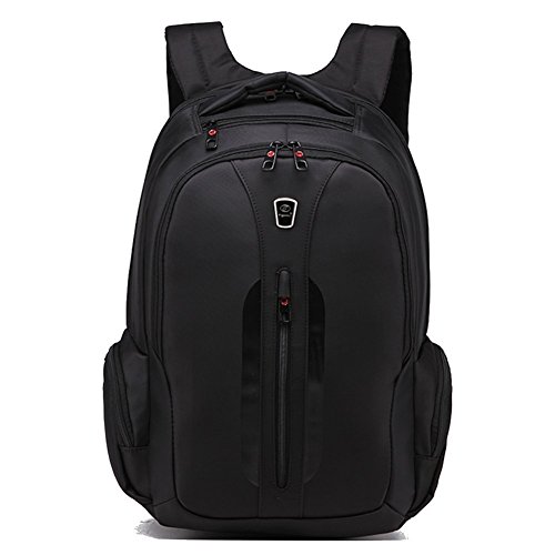 SLOTRA Laptop Rucksack Wasserdicht M  nner Arbeiten Business School Rucksack 15 6-Zoll-Computer-Rucksack Polster Laptopfach Schwarz