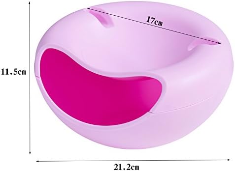 Fruit Bowl,Candy Plate Phone Bracket Sunflower Seeds Plate Plastic Double Mini Nuts Plate Bedroom Living Room Sofa-A