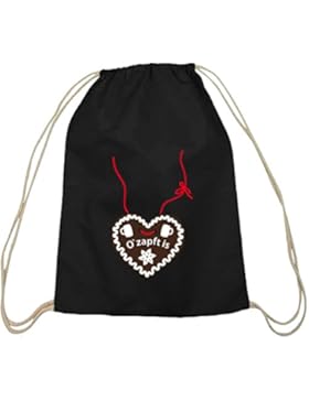 Oktoberfest Kostüm natur Turnbeutel mit Oktoberfest - Lebkuchenherz O' zapft is Motiv