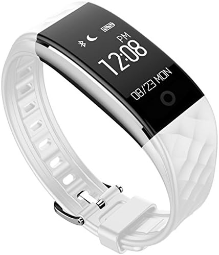 Fitness Tracker Bluetooth 4.0 Smart Wristband Bracelet Sport Pedometer Activity Tracker Heart Rate Monitor Sport IP67 Waterproof Touch Smart Bracelet For Android IOS Phone , White