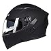Produktbild QXMEI Motorradhelm Retro Harley Helm Nachahmung Krokodilhautmaske Helm Männer Und Frauen Doppelte Linse Voller Abdeckung Schutzhelm,Black-XL
