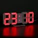 Produktbild LED Digitale Wanduhr Tischuhr Nachttisch Uhr mit LED Anzeige, Wand Wecker mit modernen Zahlen Design, Helligkeit Einstellbar, 3D-Display, Rot