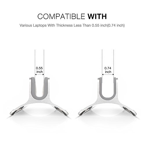 Macbook Stand, Aluminium Macbook Dock Laptop Stand Macbook Vertikal Desktop Stand für bis zu 15 „Apple MacBook Air / Pro oder Andere Laptops / Notebooks / Tablets – Silber - 3