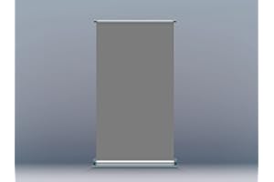 Oedim Roll Up Croma Grigio, 100 x 200 cm, Stampa Inclusa Massima Qualità di Stampa, Anti Curbing, Antiribaltamento, Espositore Pubblico Arrotolabile.