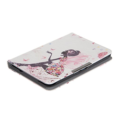 kwmobile Hülle für Tolino Shine / Page – Flipcover Case eReader Schutzhülle – Bookstyle Klapphülle Fee Mädchen Design Mehrfarbig Pink Weiß - 4