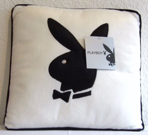 Playboy Kissen 35cm x 35cm Weiss Schwarz NEU mit Etikett