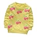 Produktbild Cartoon Erdbeer Kirsche Print T-Shirt Kleinkind Kind, DoraMe Baby Jungen Mädchen Lange ärmel Pullover Warme Bluse O-Ausschnitt Sweatshirt für 0-3 Jahr (B-Gelb, 24 Monate)