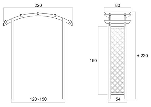 Pergola „Blauregen“ gebogen – Abmessung: 220 x 80 x 215 cm (L x B x H) - 2