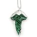Produktbild RotSale® Silber Halskette Der Herr der Ringe Grün Anhänger Blatt Elfen Brosche Hobbit Frodo Aragon