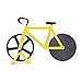 Produktbild HanDingSM Fahrrad-Pizzaschneider, doppelte Schneide aus Edelstahl, Antihaftbeschichtung, Schneide-Räder mit Ständer gelb