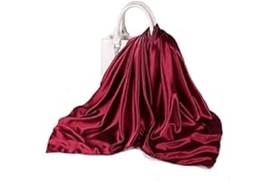 SHOES LANE Satin Silk Shiny Plain Solid Colours Large Square Plain Head Neck Scarf Wrap 90 X 90 cm Scarves Bandanas Women Shiny Large Soft Lightweight Sleeping Headscarf for Ladies Girls Hair Decor