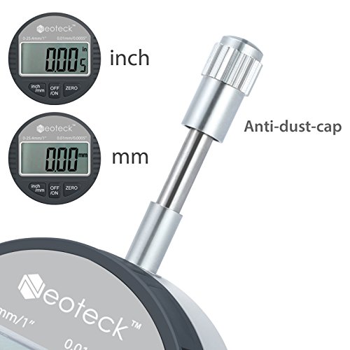 Neoteck Digitale Messuhr 0.01/0.0005“ Digital Messuhr Messtaster 0-25.4mm/1“ Digital Dial indicator Messgerät - 5