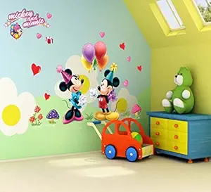 JAAMSO ROYALS Multicolour Micky Mouse Vinyl Home Decor Wall Sticker (45 cm X 60 cm)