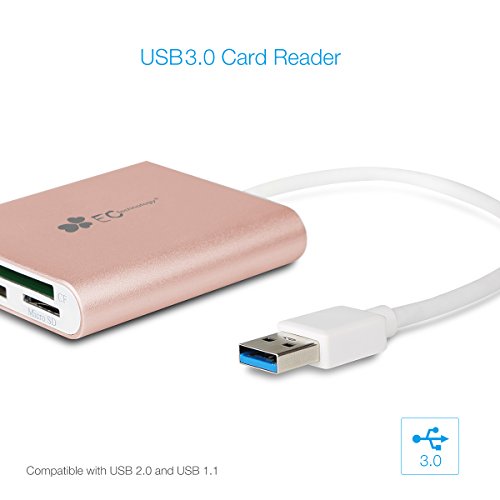 EC Technology 3in1 USB 3.0 Kartenleser Ultra Highspeed mit Kabel für SDXC, SDHC, SD, CF, Highspeed-CF (UDMA), MS, M2, Micro-SDXC, Micro-SDHC, Micro-SD Karten [Unterstützt UHS-I Karten] - 5