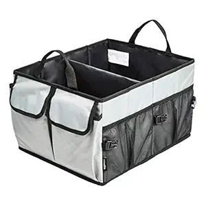 AmazonBasics Trunk Organizer with Collapsible Design for Cars, SUVs, and Trucks - Grey