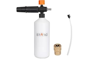 STARQ Brass 1 Ltr Professional Adjustable Snow Foam Lance/Cannon With 1/4" Quick Release Connector, Heavy Duty Foam Blaster For High Pressure Washer