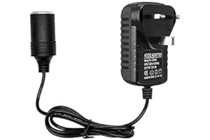 BSWL Car Power Inverter To Uk Plug,240V 2A AC Mains to 12V DC Car Plug Adapter to UK Plug AC to DC Household Car Cigarette Lighter Adapter UK Converter to Plug Socket Maximum Power 24W