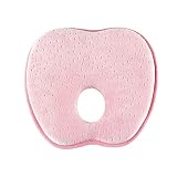 Hysenm Kissen Babykissen mit Mulde Memory-Foam gegen Plattkopf/Plagiozephalie/Kopfverformung ab 0-12 Monate Baby/Seitenschläfer atmungsaktiv Winter blau/rosa