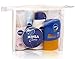 NIVEA LADIES TRAVEL MINI SUMMER BAG SET - DEODORANT, LIP BALM, SHOWER GEL, CREAM & SUN LOTION
