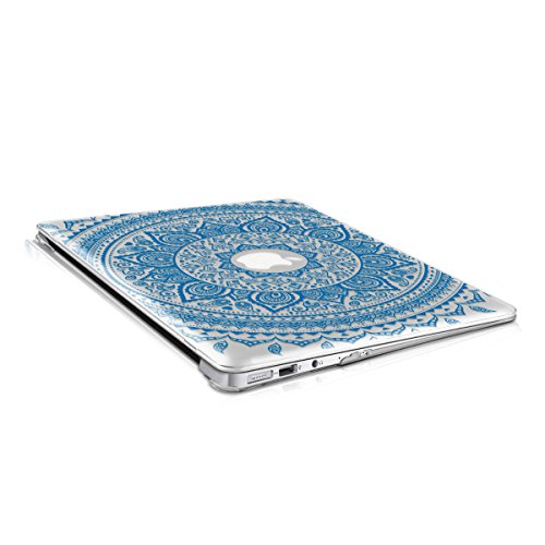 kwmobile Crystal Hülle für Apple MacBook Air 13″ (ab Mitte 2011) Hard Case – dünne durchsichtige transparente Schutzhülle Cover Tasche Indische Sonne Design Dunkelblau Transparent - 9