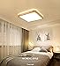 Produktbild REEP LED-Deckenleuchten Modern 4500K Quadratische Deckenleuchte Natürliche Holz 32W für Wohn- / Schlafzimmer, 50 cm x 50 cm